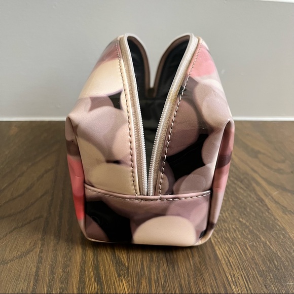 rare kate spade pink / purple festive bubbles cosmetic toiletry travel bag case - Picture 3 of 7